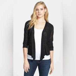 NIC + ZOE Convertible 4-Way Cardigan in Black Small Petite